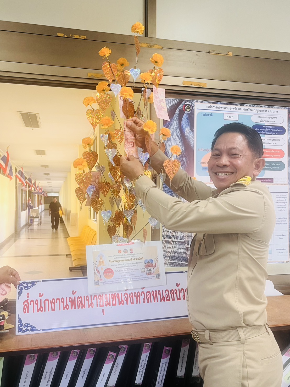 สำนักงานพัฒนาชุมชนจังหวัดหนองบัวลำภู พร้อมด้วยสำนักงานพัฒนาชุมชนทุกอำเภอในเขตพื้นที่จังหวัดหนองบัวลำภู ร่วมตั้งกองบุญ ต้นผ้าป่าสามัคคี เพื่อตั้งกองทุนส่งเสริมการศึกษาพระปริยัติธรรมของคณะสงฆ์จังหวัดหนองบัวลำภู